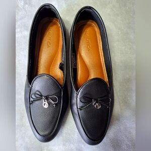 Nautica Black Loafers with Bow Detail
